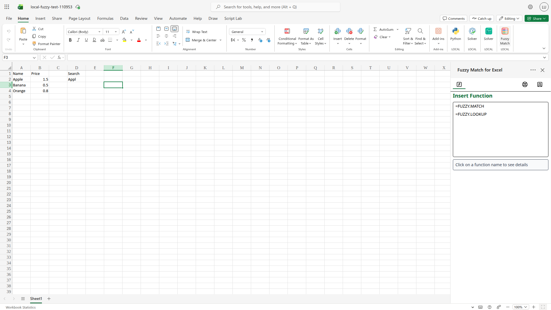 Workbook Result