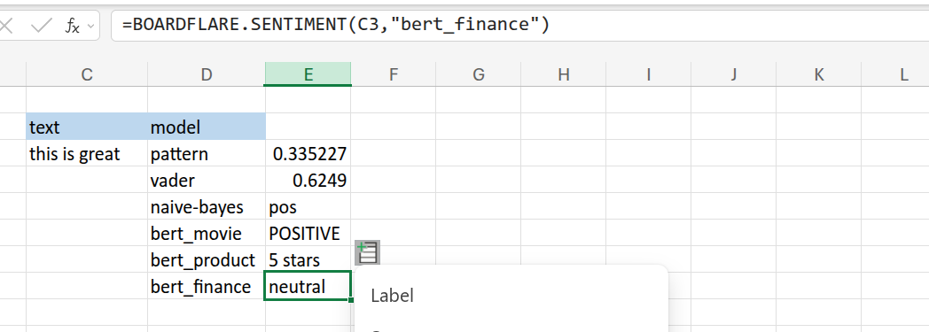 BERT Finance Example