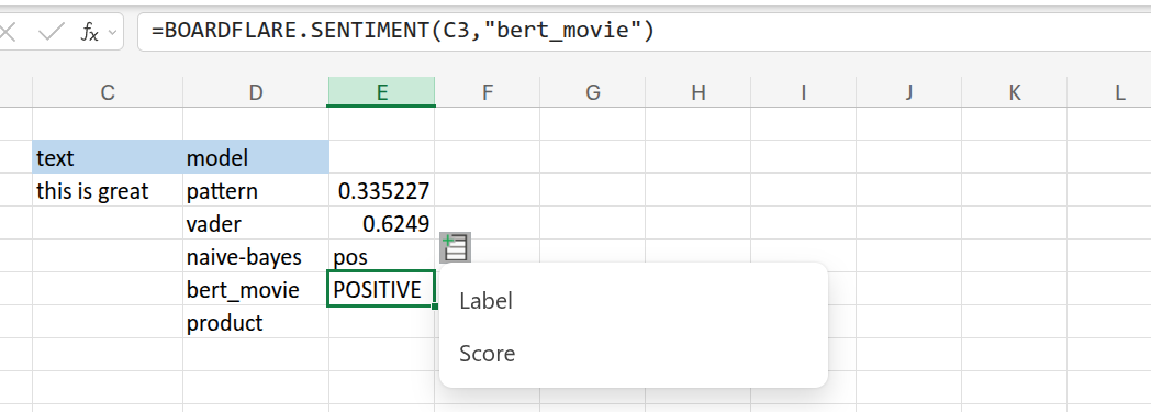 BERT Movie Example