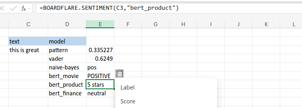 BERT Product Example